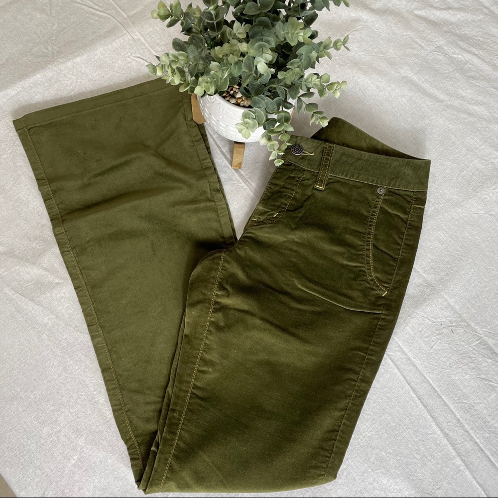 THE LIMITED Drew Velour Jeans green 2 flare/boot